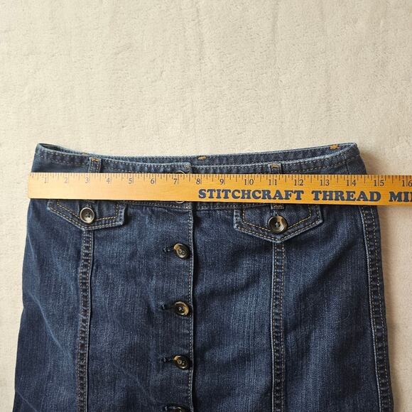 Ann Taylor Denim Skirt Petite Women’s 2P Button-Front Skirt Western - Picture 2 of 8